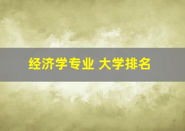 经济学专业 大学排名